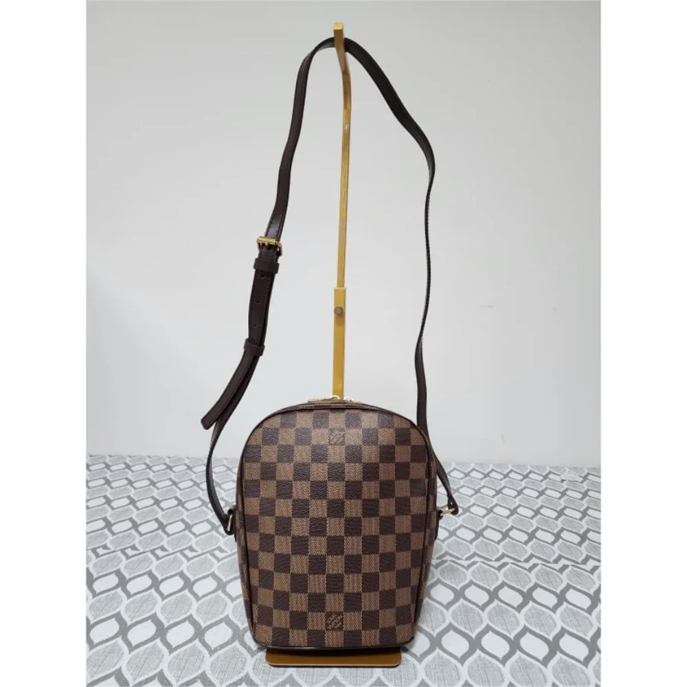 Authentic Louis Vuitton Damier Ebene Ipanema PM Crossbody Bag Brown